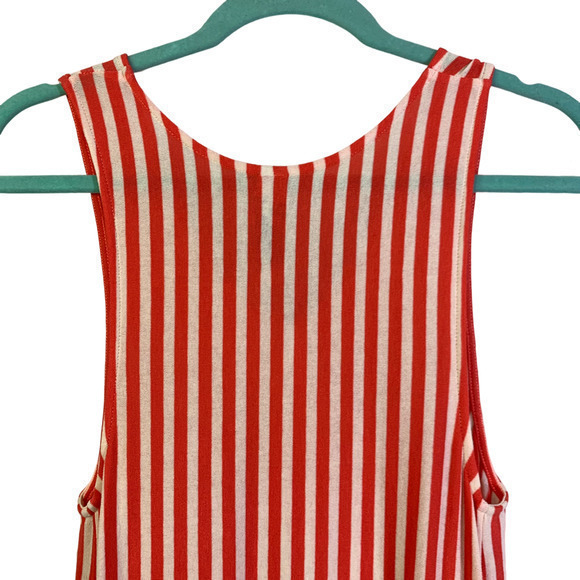 FREE PEOPLE Orange & Cream Stripe Tank Top Beach Mini‎ Dress - Picture 7 of 12